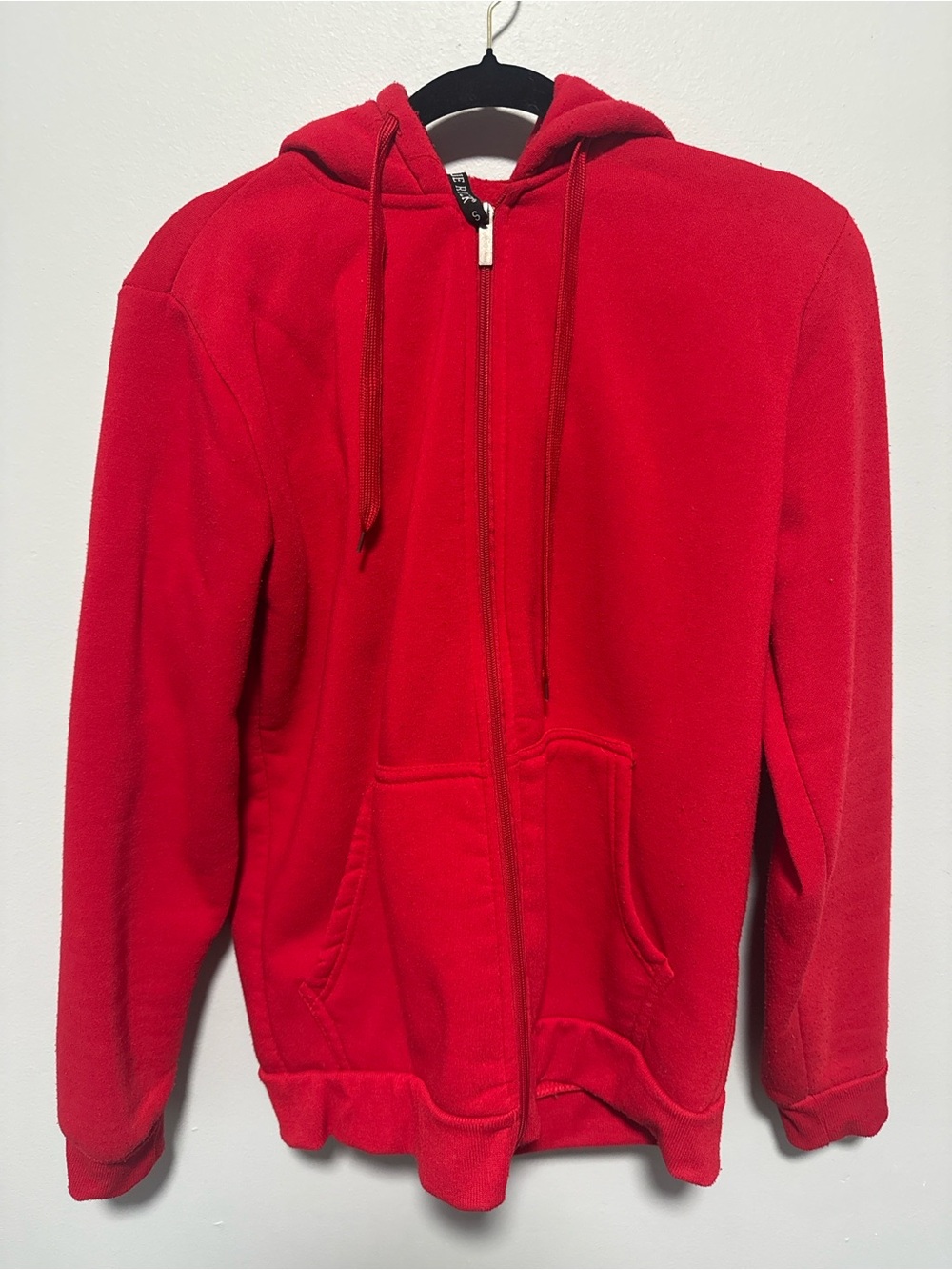 Red Zip-Up Hooded Mens Sweater - Unbranded